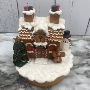 Vintage Gingerbread House Resin Candle Topper Our America Gift 1999 Holidays